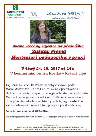 Přednáška Zuzany Préma na téma Montessori pedagogika v praxi