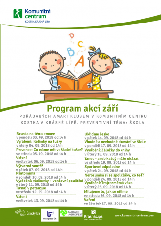 Program akcí Amari klub - září 2018